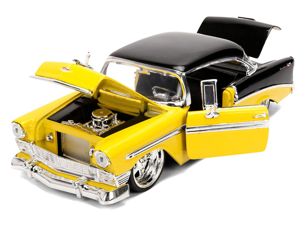 Jada Diecast 1 24 diecast cars 1956 Chevrolet Bel Air Yellow and Black