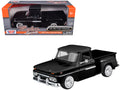 Motormax Diecast Model Car 1/24 1966 GMC C1000 Fenderside Pickup Truck Black