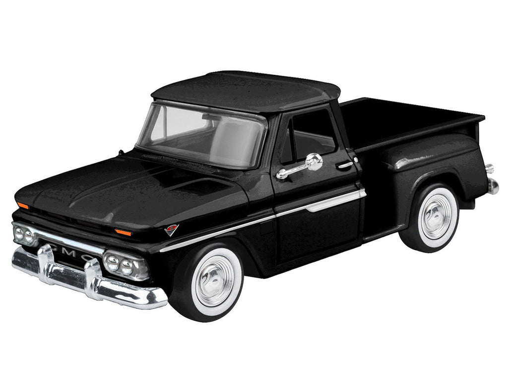 Motormax Diecast Model Car 1/24 1966 GMC C1000 Fenderside Pickup Truck Black
