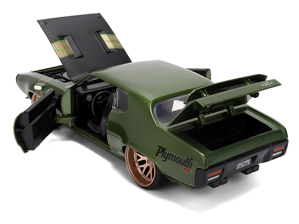 Jada 1/24 Scale Diecast Cars 1972 Plymouth GTX Green Metallic