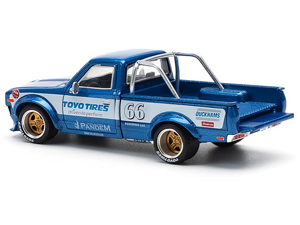 Pop Race diecast model cars 1/64 Datsun Pandem 620 Pickup #66 Blue