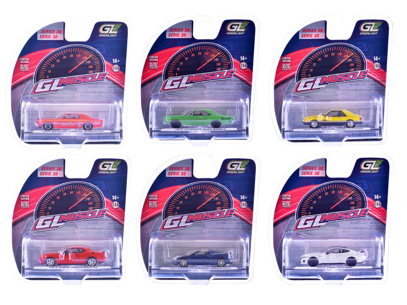 "GreenLight Muscle" Series 30 Set of 6 pieces Diecast 1/64