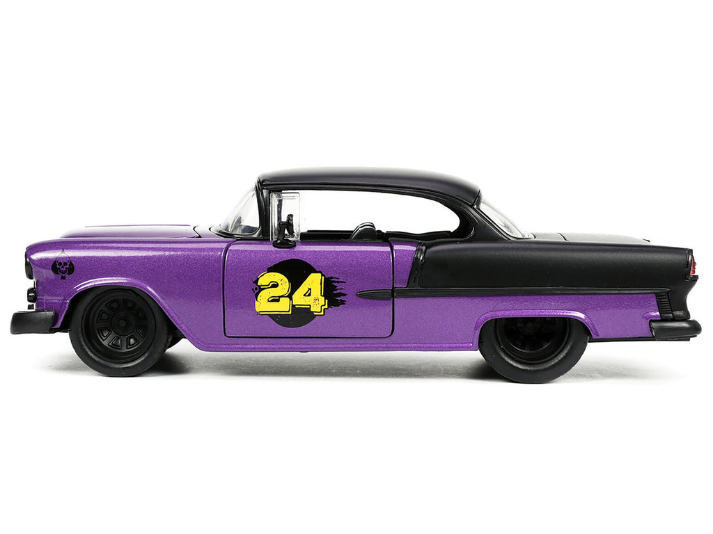 Jada Diecast 1/24 1955 Chevrolet Bel Air #24 Purple Metallic & Matt Black