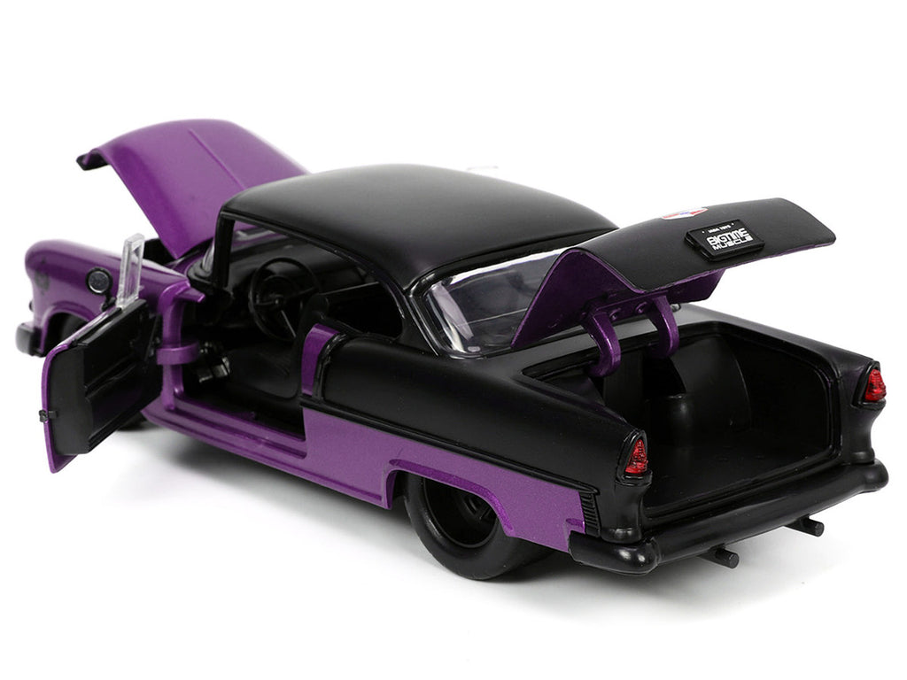 Jada Diecast 1/24 1955 Chevrolet Bel Air #24 Purple Metallic & Matt Black