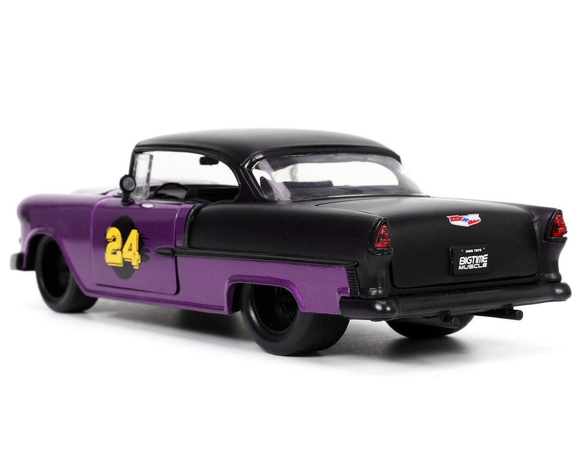 Jada Diecast 1/24 1955 Chevrolet Bel Air #24 Purple Metallic & Matt Black