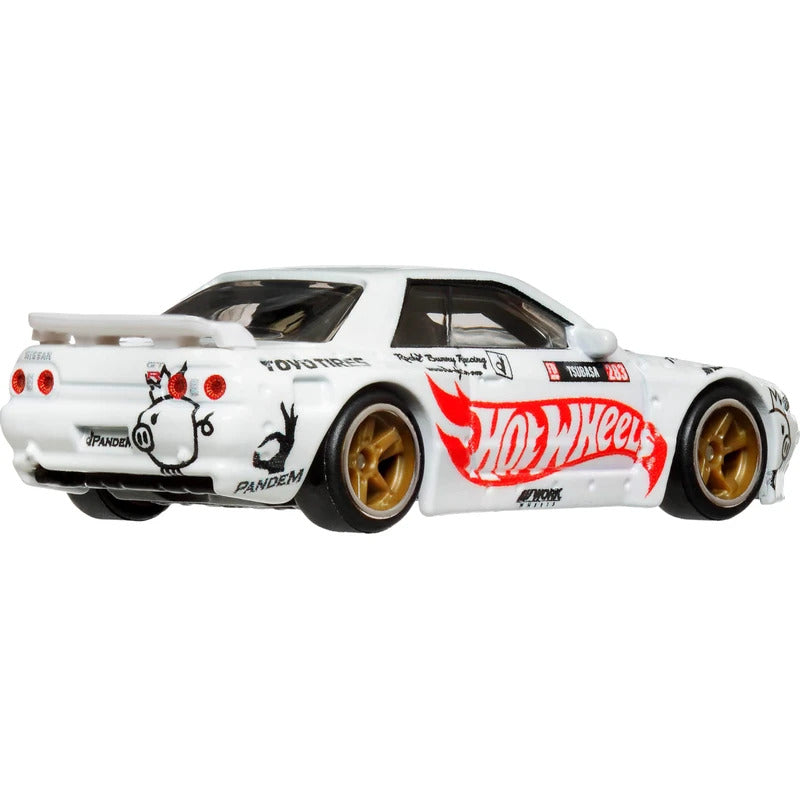 Hot Wheels Diecast 1/64 Nissan Skyline GT-R (R32) "Pandem" White Hot Wheels Logo